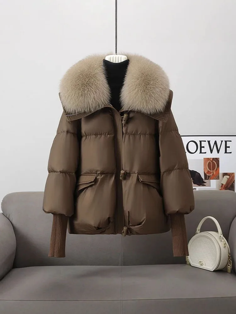 Large Fur Collar Cotton-Padded Jacket For Women Winter New Zipper Thickened Warm Quilted Coat Oversized Snow Wear Cotton Clothes