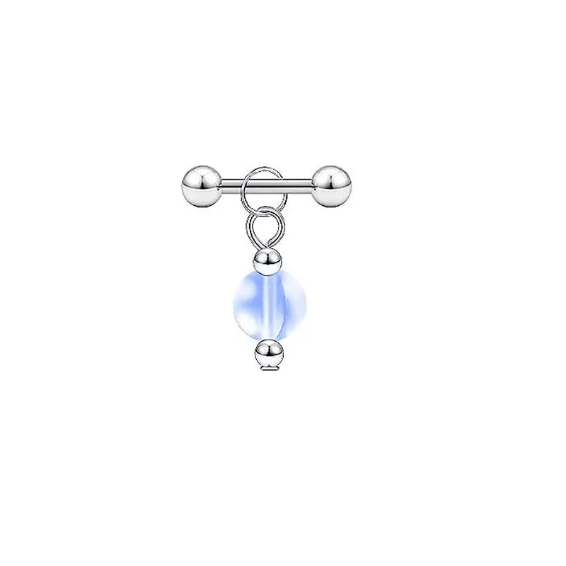 Double Piercing Chain Stud Earring Industrial Piercing Chain Earrings Tassel Cartilage Helix Jewelry Connected Stud Earring Lobe