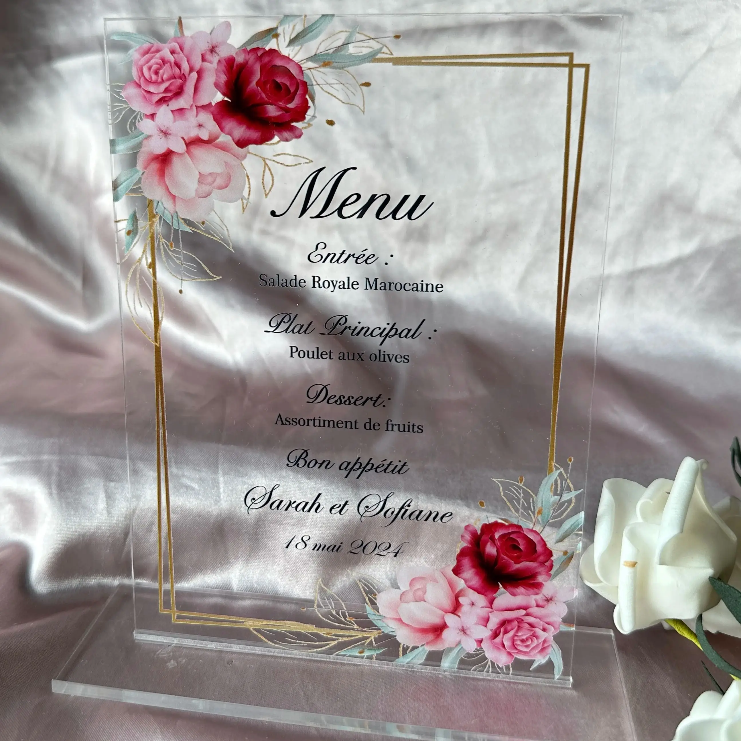 

Customized Transparent Acrylic Menu, Wedding Dinner Party Menu,Personalized Menu for Party Favor Decoration, 10PCs