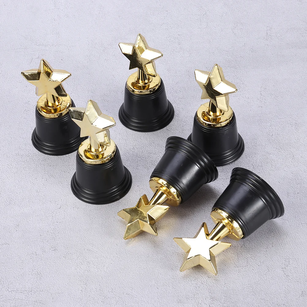 4pcs Golden Award Star Trophy Reward Prizes for Party Celebrations Ceremony Appreciation Gift Awards