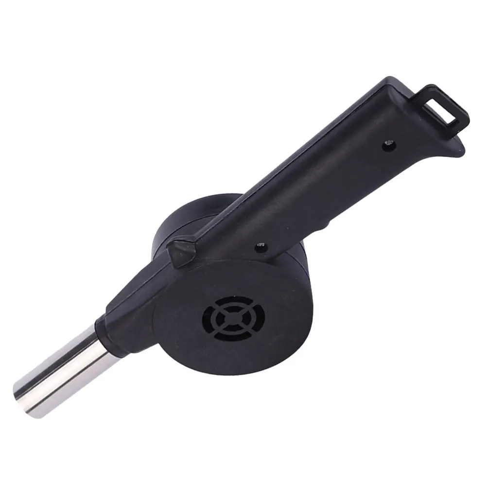 

Manual BBQ Blower Fan Hand Crank Air Pump for Charcoal Grill Outdoor Camping Stove Portable Fire Bellows Lightweight Metal Black
