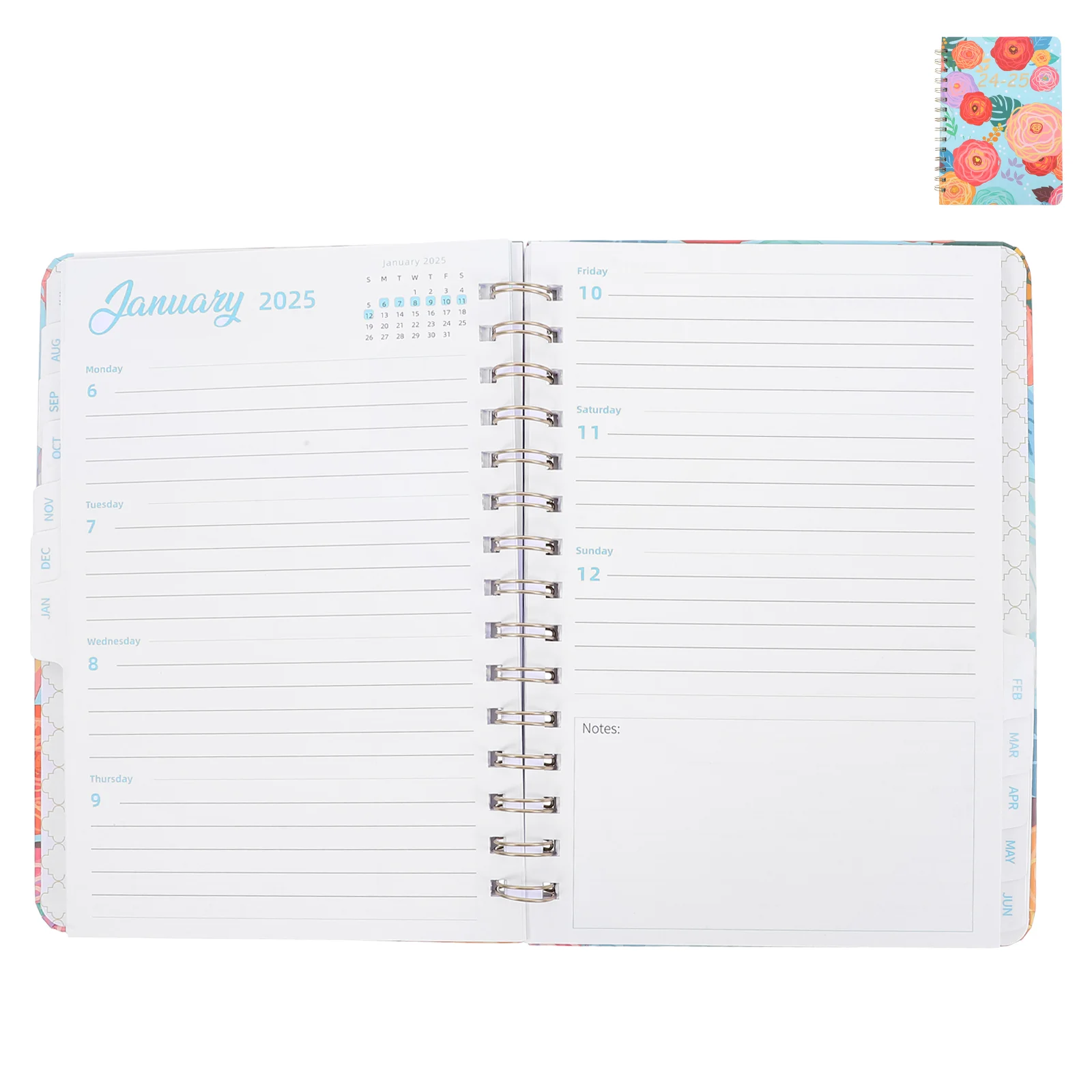 Imagem -02 - Notebook o Calendário Semanal 2024-2025 Agenda Bloco de Notas Estético Nomeação Planejador Espiral 2024 2025