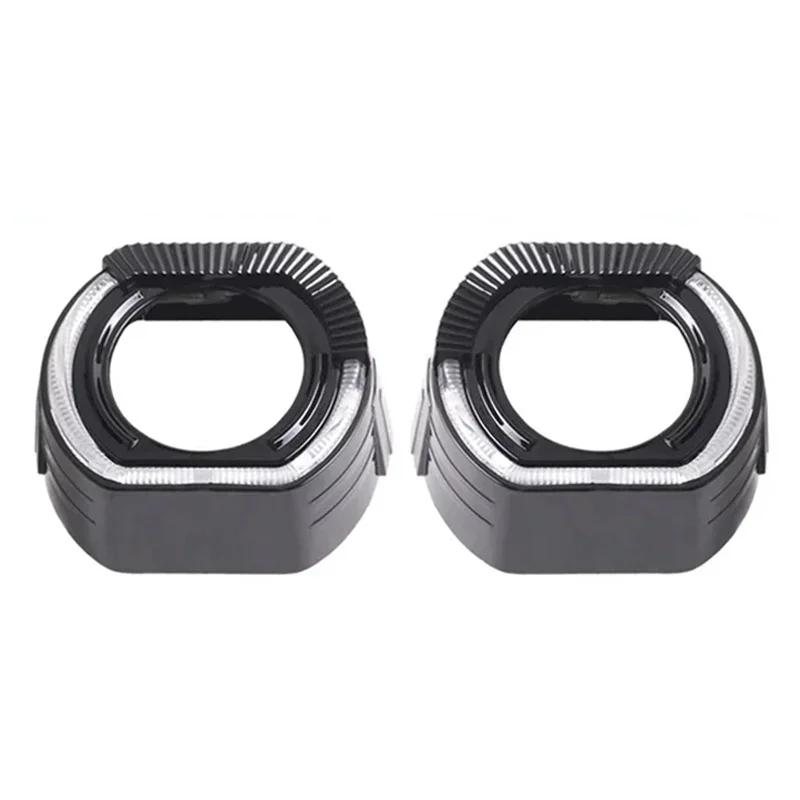 2 pcs 2.5 Inch 3 Inch Black Shrouds Cover LED Angel Eyes for Koito Q5 Hella Bixenon Hid Projector Lens Shell Car Headlight