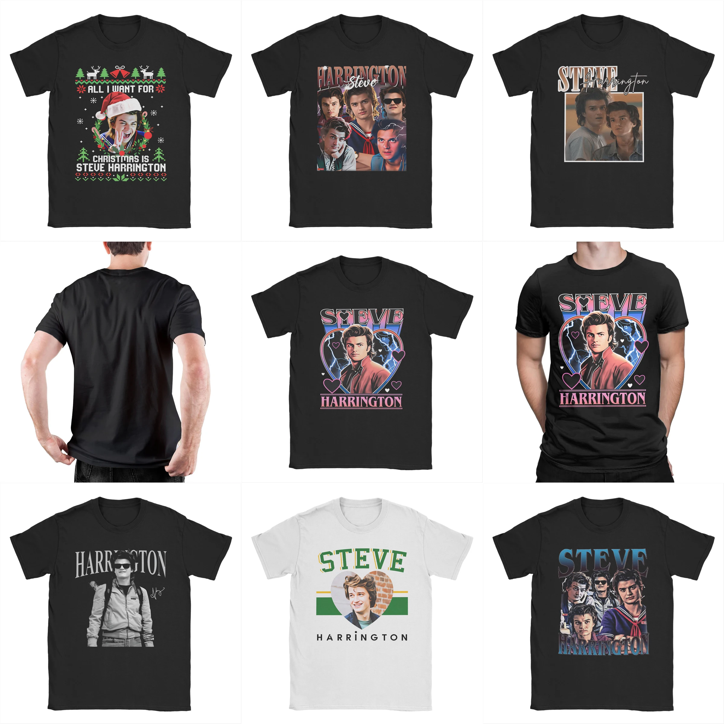 

Футболка Steve Harrington 2026, мужская и женская хлопковая модная футболка, футболка с круглым вырезом, мотоциклетная футболка, топы с короткими рукавами, летние модели