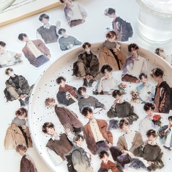 Mr. Paper, 4 estilos, 30 unids/bolsa, bolsa de pegatinas de PET mate, álbum de recortes de decoración de personajes juveniles, diario, funda de teléfono, diario