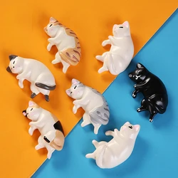 5pcs Kawaii Resin Mini Sleeping Cat Mini Figures Miniature Things Statues Dollhouse Room Home Decor Items Desk Accessories