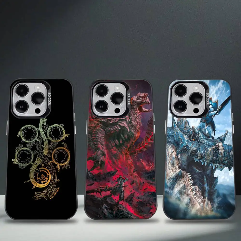 

M-Monster H-Hunter W-Wilds Phone Case For iPhone 17,16,15,14,13,12,11,Pro,Max,Plus,E,Air,Mini Black Tpu Cover