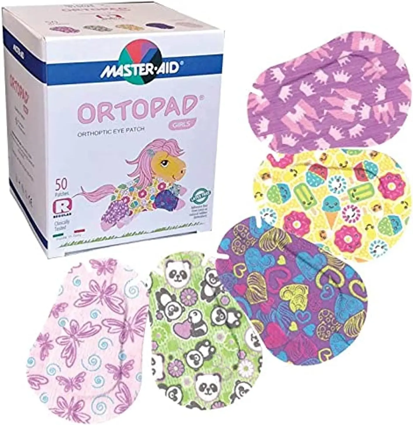 

Girls Eye Patches for Amblyopia, 50-Pack with Fun Designs, Eco-Friendly Bamboo Material