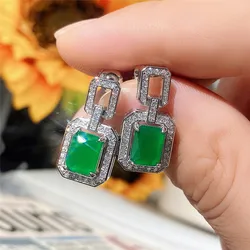 CAOSHI Luxury Women's Drop Earrings for Party Brilliant Green Zirconia Jewelry Gorgeous Design Gift Accessories for Anniversary