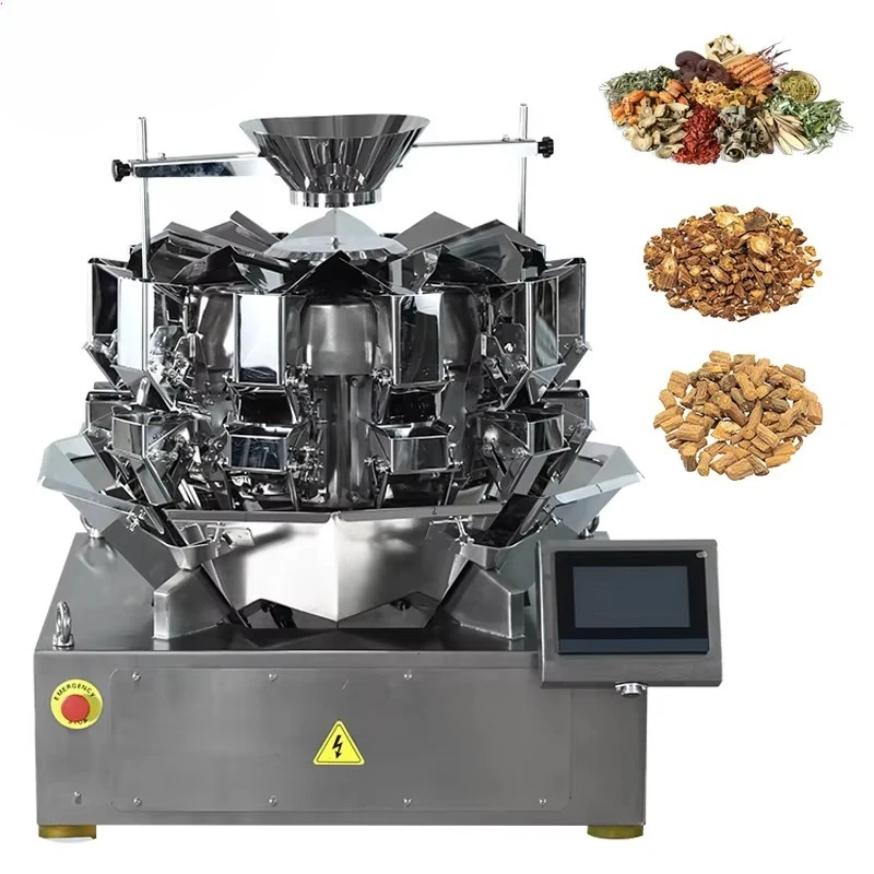 Customized 10 Head Multihead Weigher Nut and Snack Food Packaging Machine Combination Scale Weighing Packing Scale
