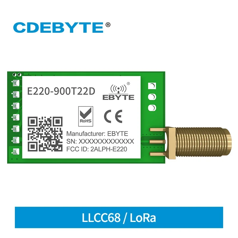 2pcs/lot Wireless UART Module E220-900T22D-V1.2 RSSI ISM 868MHz 915MHz 22dBm LoRa Spread Spectrum Interface SMA-K Antenna IoT