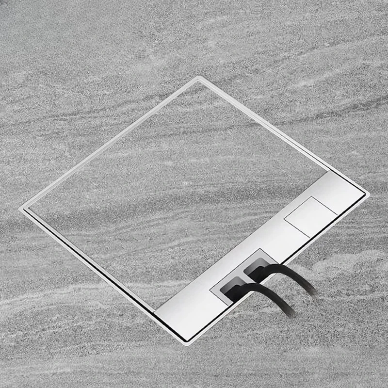 Hidden and embedded design 4 sets 250V/16A power supply Lift stainless steel floor box socket