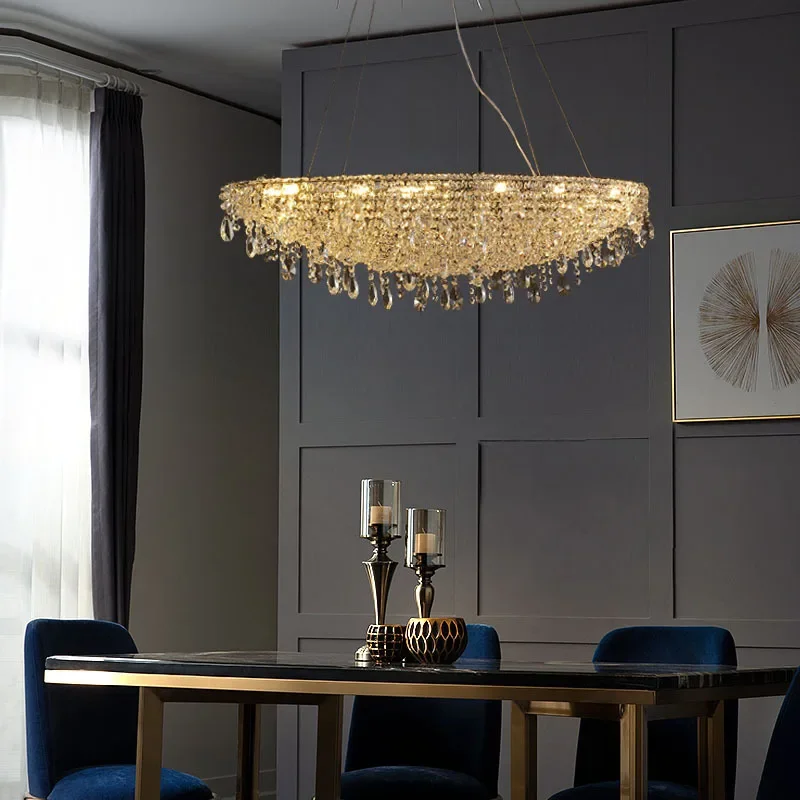 غرفة المعيشة الإبداعية فيلا الفن ضوء غرفة الشاي الفاخرة الثريا الكريستال #2