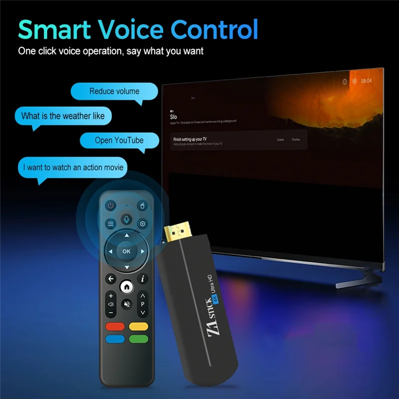 AS95-Z1 Stick H313 2Gb + 16Gb Rom Stick Tv Box 4K Android 11 Atv Ui Bt Voice Remote Fire Tv Stick 4K Vs Fire Stick Durevole -EU Pl