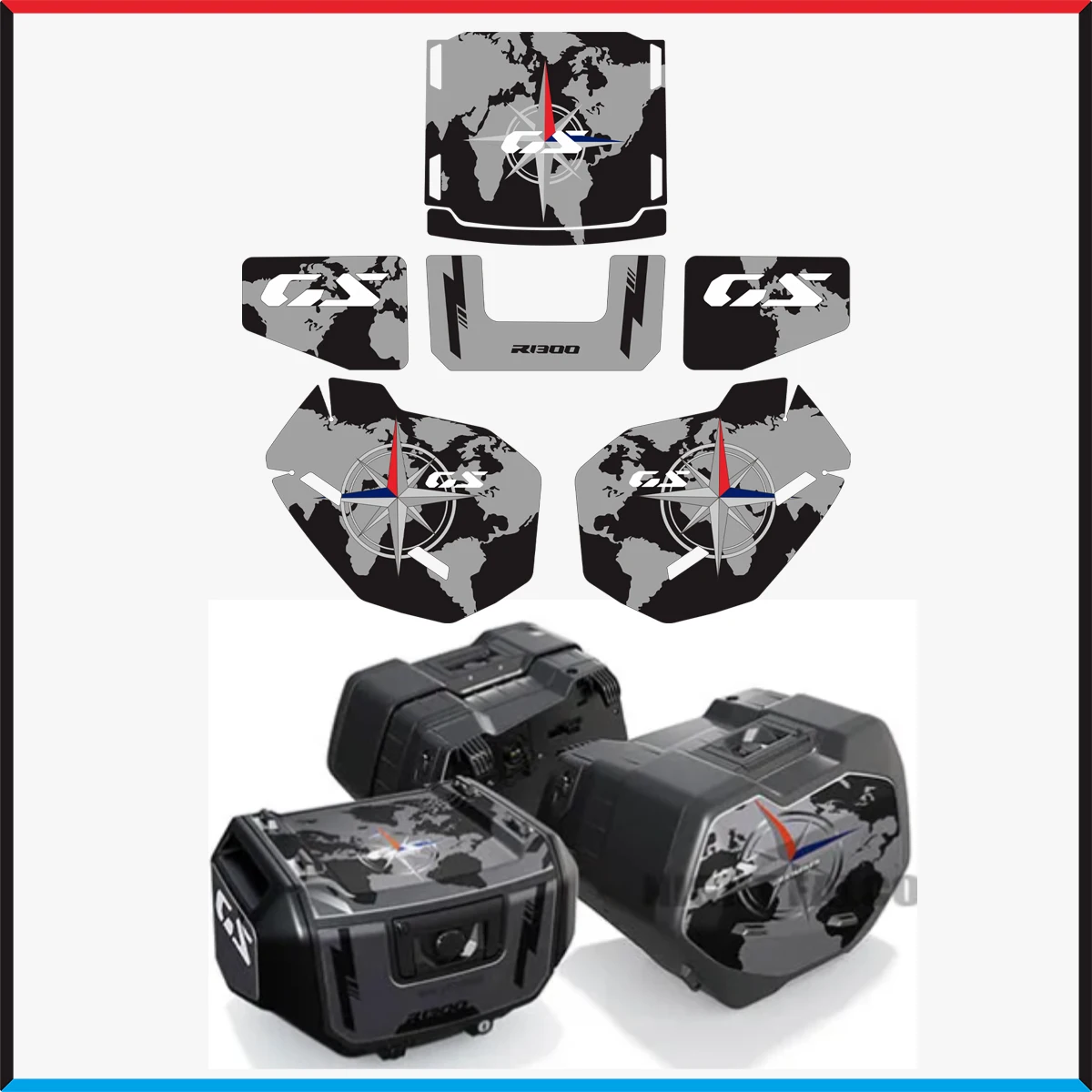 For R 1300 GS R1300GS Trunk Luggage Panniers Side Top Cases Suitcase Protector Stickers Decals 2024 2023