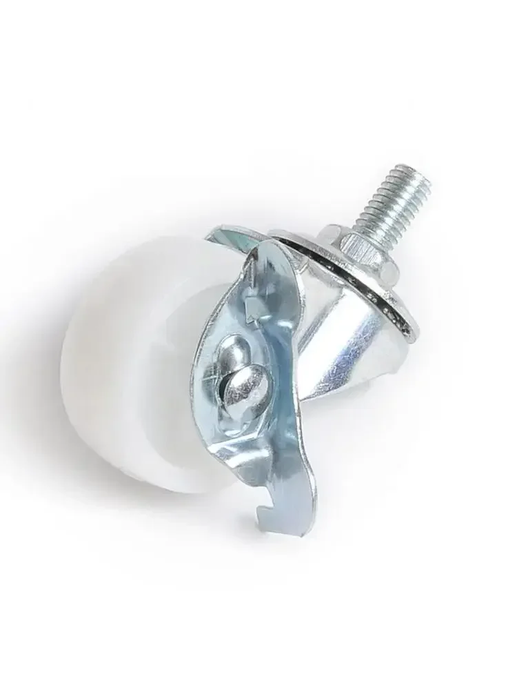 4 Pcs/Lot M8/M10 2 Inch Universal Wheel White Pp Screw Caster With Brake Plastic Small Shopping Cart