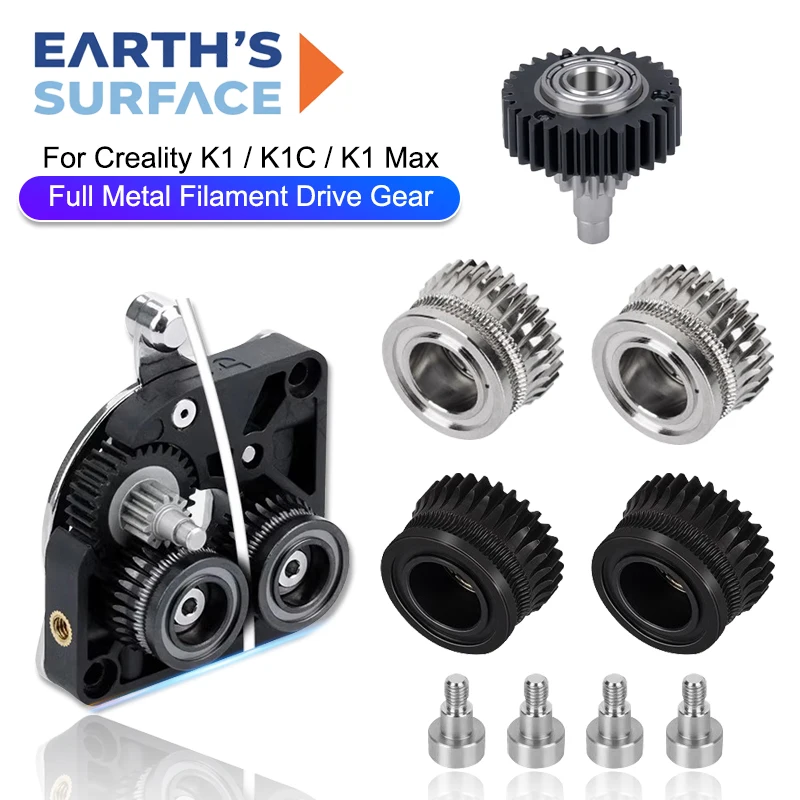 For Creality K1C K1 Max Extruder Gear Kits All-metal Filament Drive Gears for 3D Printer K1 Extruder Transmission Reduction Gear