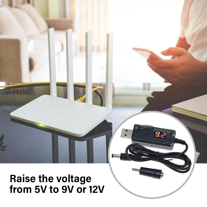 USB To DC5.5x2.1mm Power Enhancer Cable Transform 5V Into 9V/12V For Electronic Devices with 5.5x2.1 3.5x1.35 Plugs