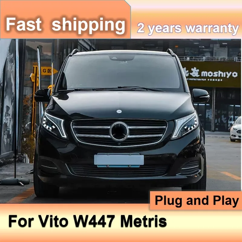 Car Accessories for Benz Vito Headlights 2016-2020 Mercedes W447 Metris V Class DRL Turn Signal High Beam Projector Lens