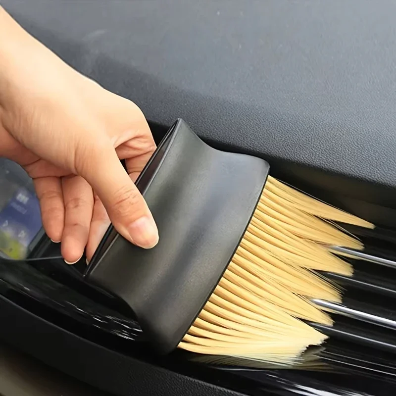 1Pc Universal Car Interior Dust Brush Soft Bristle Dashboard Air Outlet Instrument Board Cleaning Detailing Brush Auto Accessory
