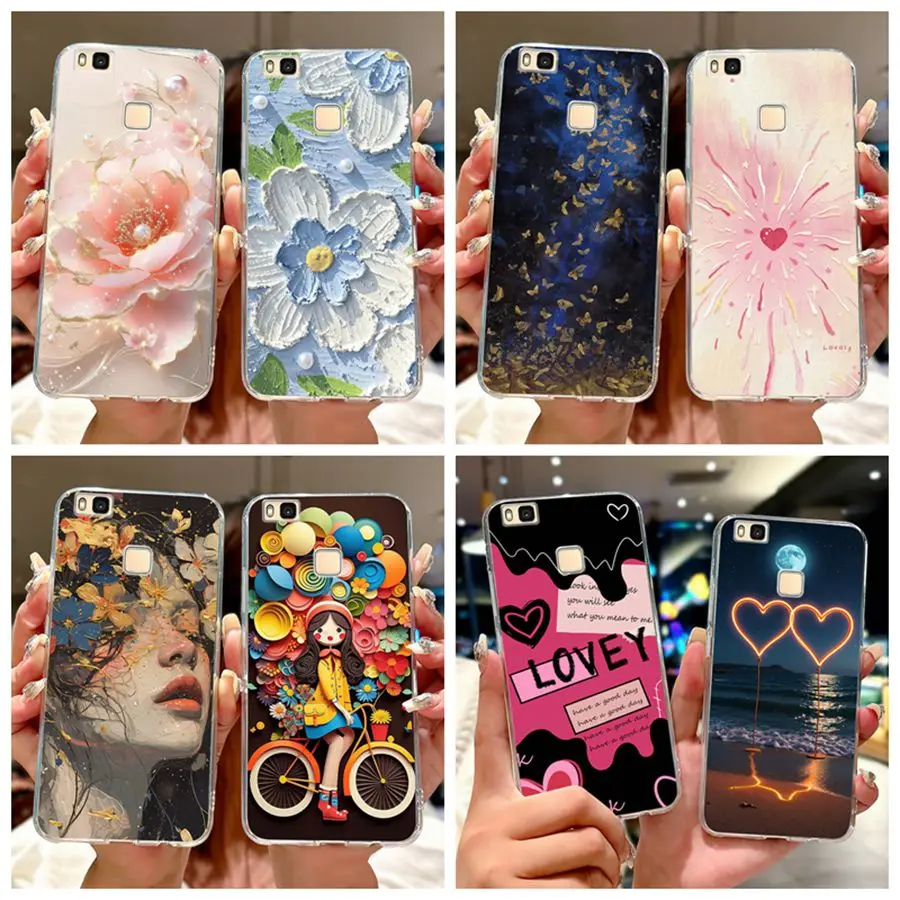 Para Huawei P9 Lite Funda VNS-L21 VNS-L31 Funda protectora pintada con flores de lujo Funda de teléfono de silicona suave para HuaweiP9Lite Funda
