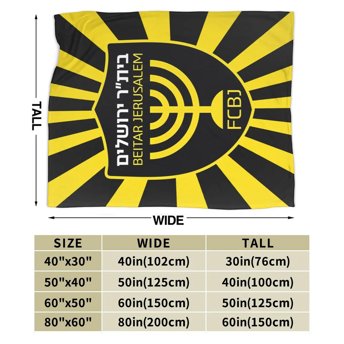 Israel Fcbj Beitar Jerusalem Flanel Gooi Deken Warm Bed Deken Voor Reizen Camping Woonkamer Sofa Slaapkamer Decor Geschenken