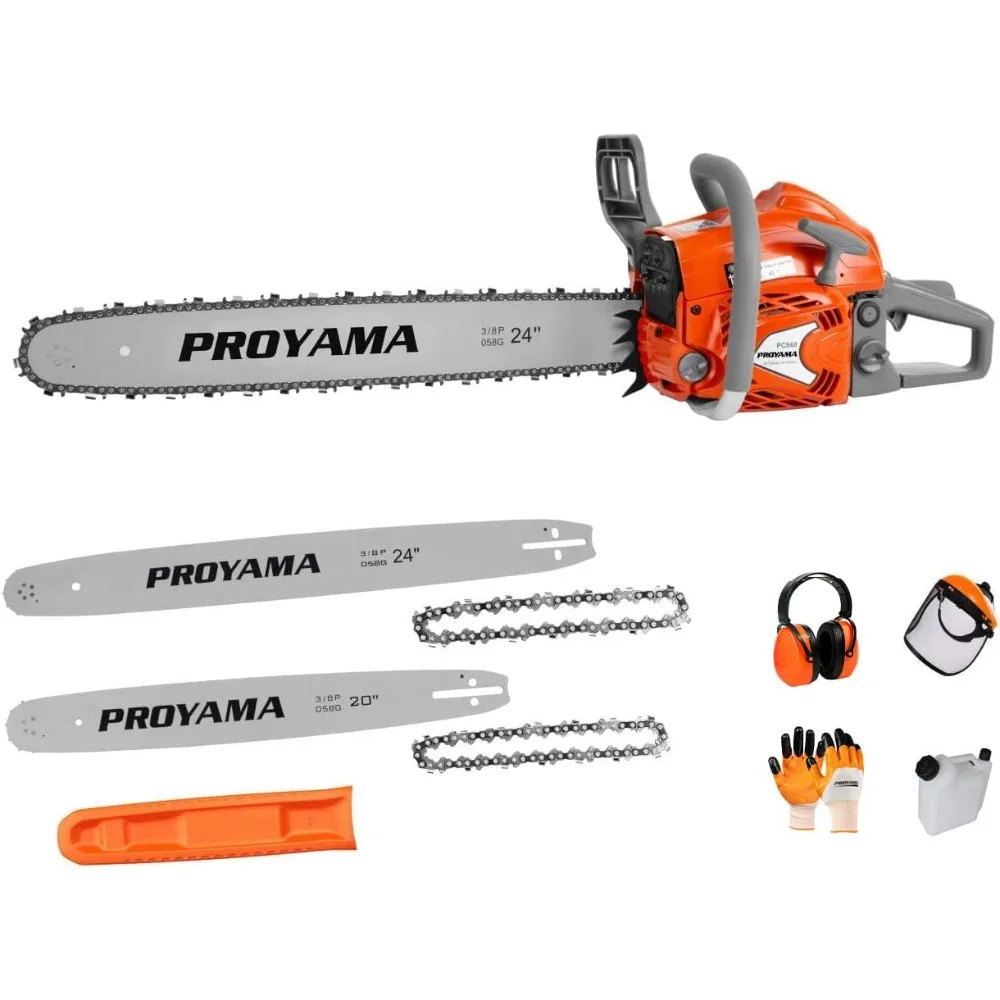 

2-Cycle Top Handle Gas Powered Chainsaw 24 Inch 20 Inch Petrol Handheld Cordless Chain Saw for Tree Wood Cutting