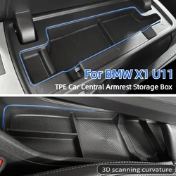 Car Central Armrest Storage Box For BMW X1 U11 Left Hand Drive TPE Center Console Organizer Containers Auto Interior Accessories