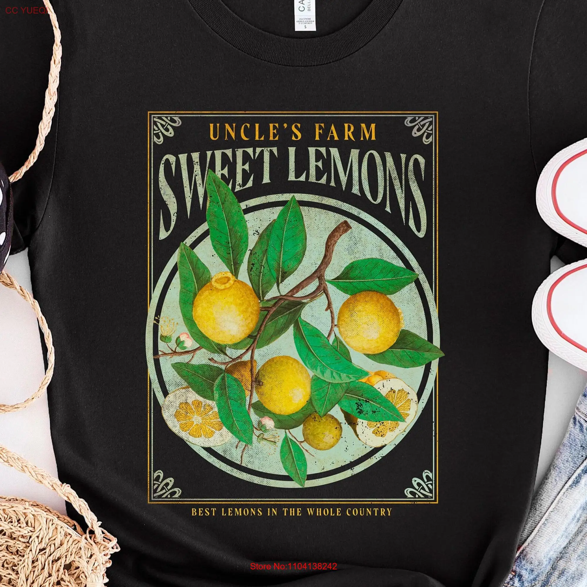 Uncles Farm Sweet Lemons Vintage T Shirt Lemon for Citrus Lovers Fruit Enthusiasts Zesty Vibrant Yellow Print