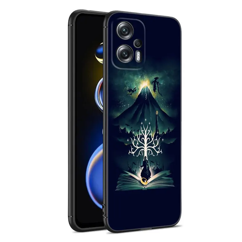 The L-Lord of the R-Rings Black Silicone Phone Case For Xiaomi POCO X3 X4 NFC F4 GT F5 F6 M3 M4 M6 X5 X6 Pro 5G M5 C55 C65