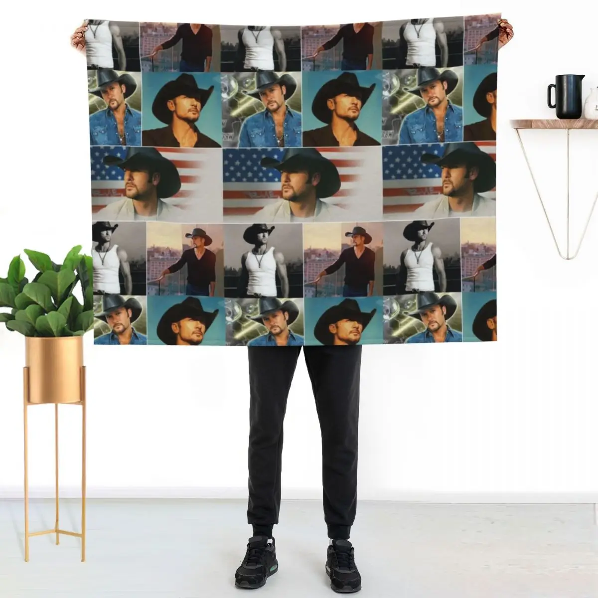Tim McGraw American Country Music Singer Photo Collage - 1 Throw Blanket anime heavy to sleep For Baby for sofa Blankets