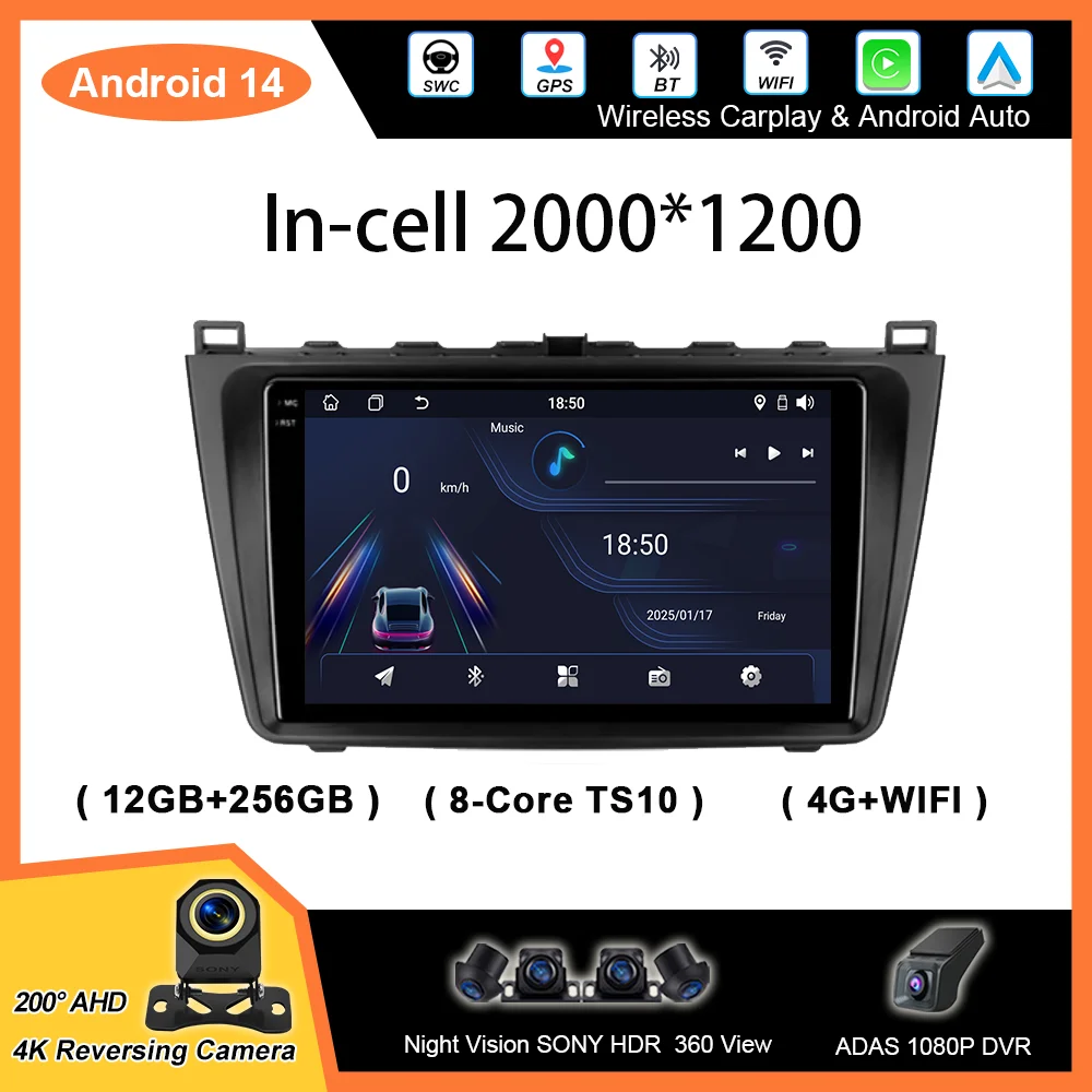 

Автомобильный DVD-плеер Android для Mazda 6 II GH 2007-2012 гг., авторадио, стерео, GPS-навигация, мультимедийный видеоплеер, 2din DVD 4G + Wi-Fi