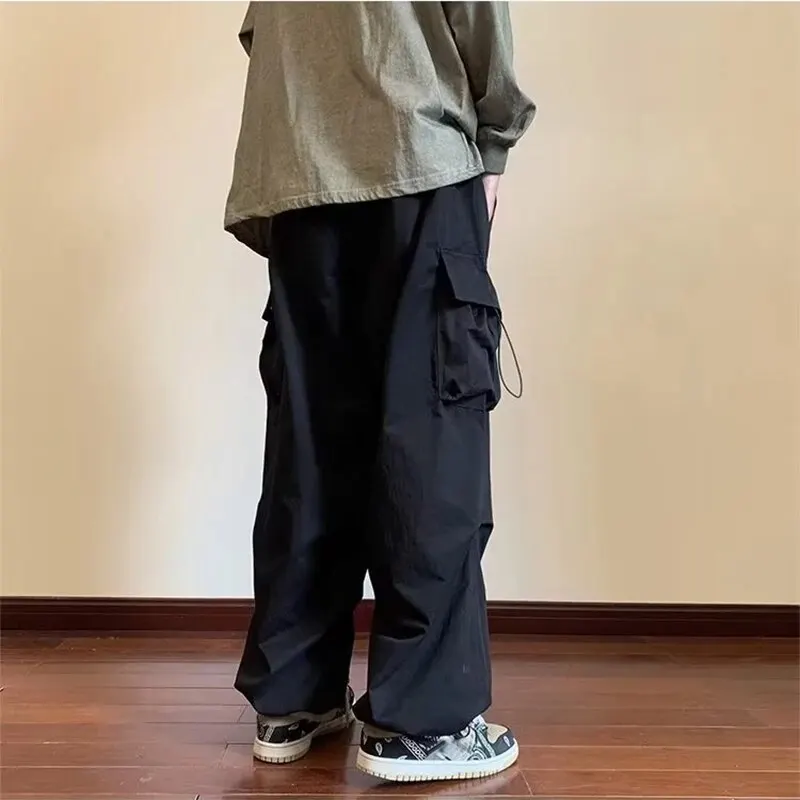 2024 New Men\'s Overalls Multi-Pocket American Hiphop Pants Men\'s Ins High Street Spring And Autumn Bunched Foot Assault Pants