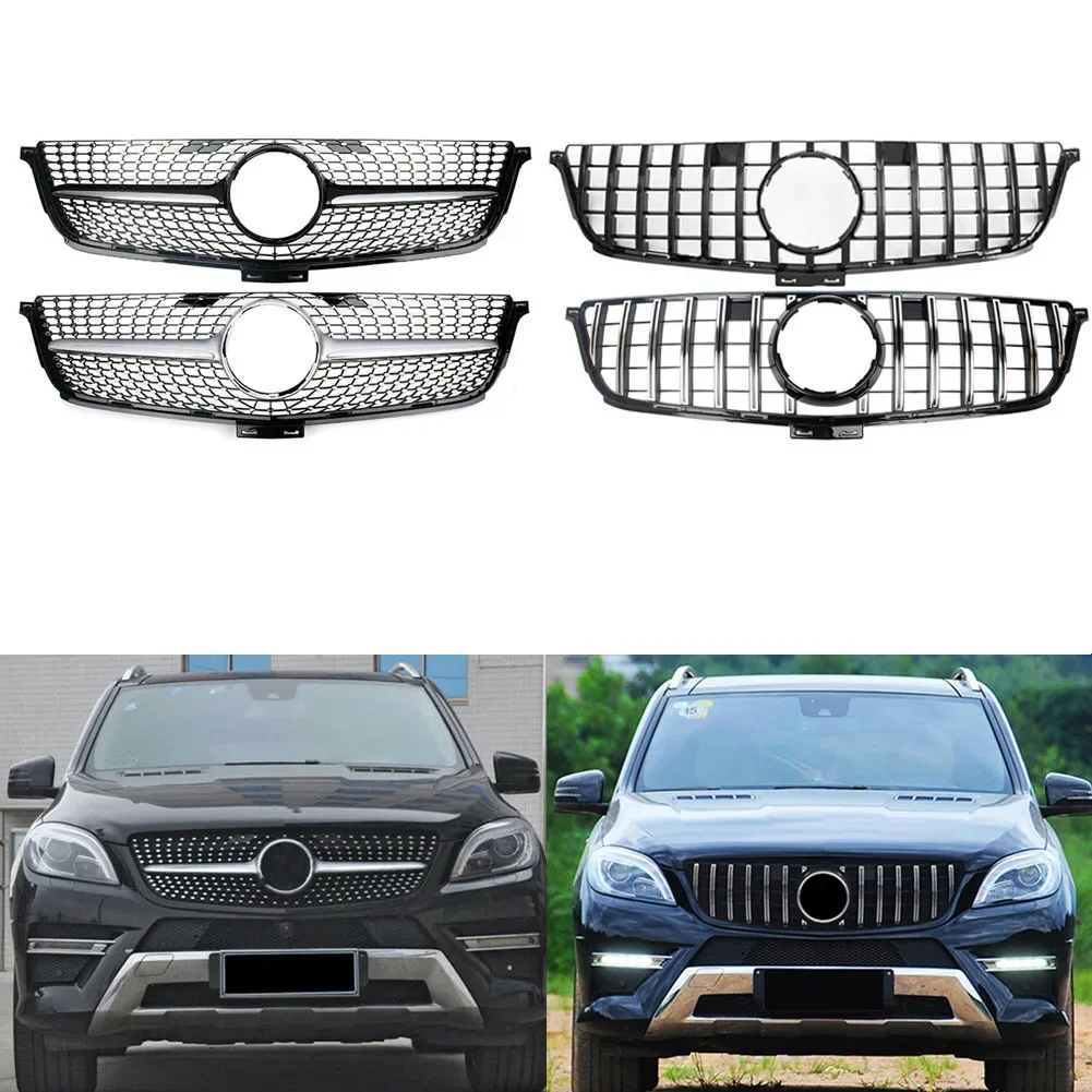 

Front Bumper Racing Grill Billet Grille Cover For Mercedes-Benz W166 ML-Class 2012-2015 Diamond GT
