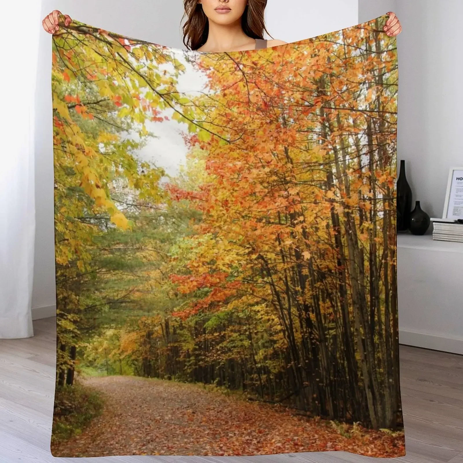 

Autumn-Colored Woods Throw Blanket Baby Luxury Throw for sofa Warm Blankets