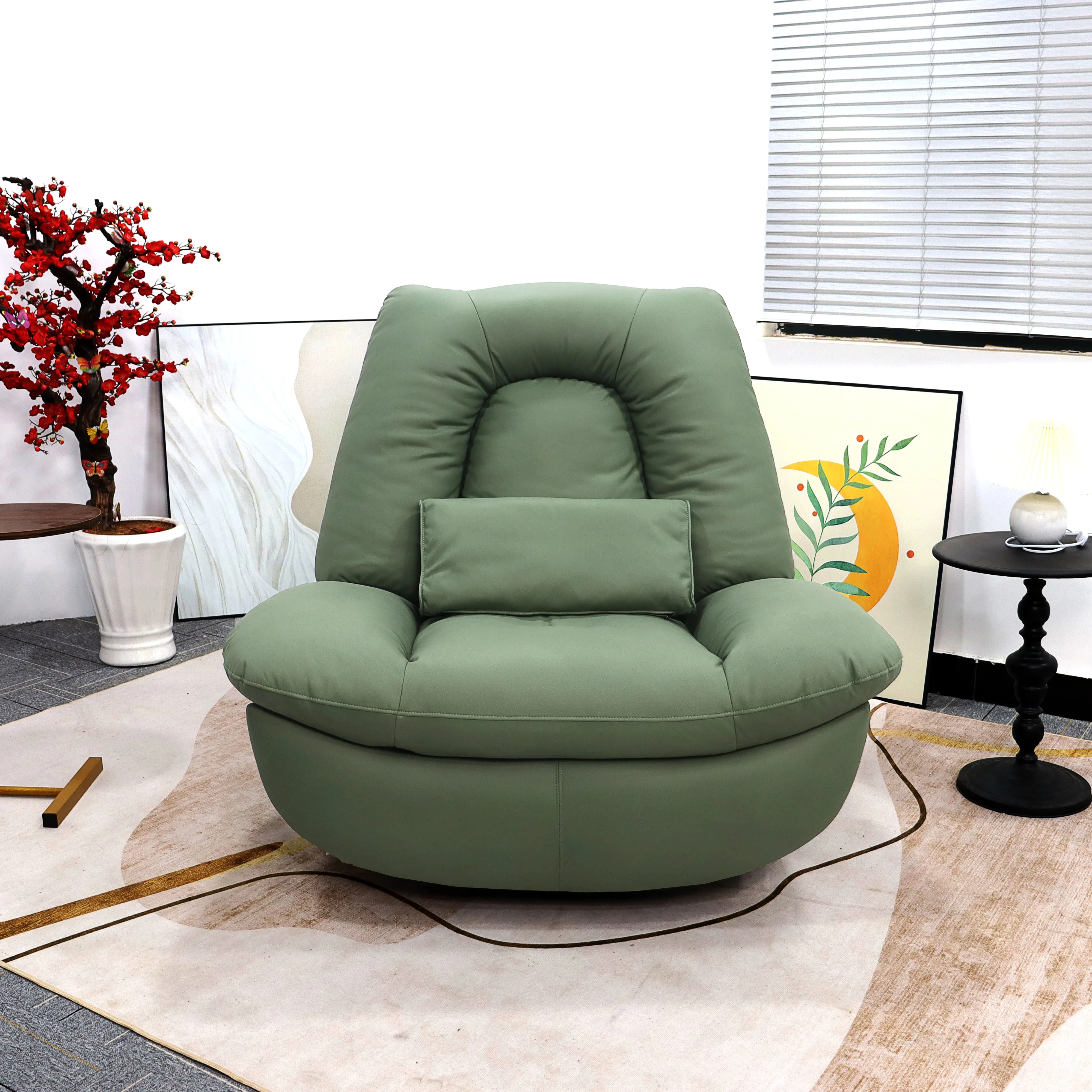 MEIMIN newest design electric leather swivel and rocking reclining sofa functional sofa chair