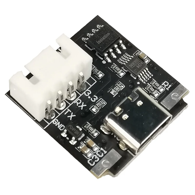 【Livraison Rapide】Isolated USB To TTL Module 3.3V TYPE-C Download Cable Upgrade Brush Industrial 1 PCS Black