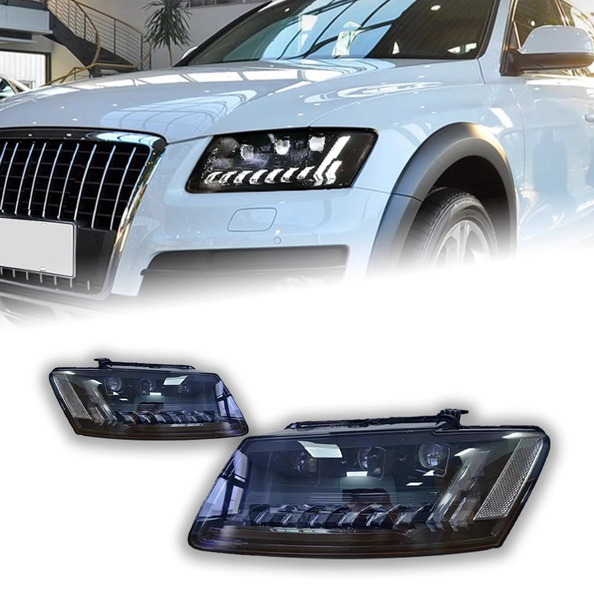 

Car LED Headlights Assembly For Audi Q5 2008-2018 Front Light LED DRL Moving Turn Signal Headlamp Car Accessories Plug And Play
