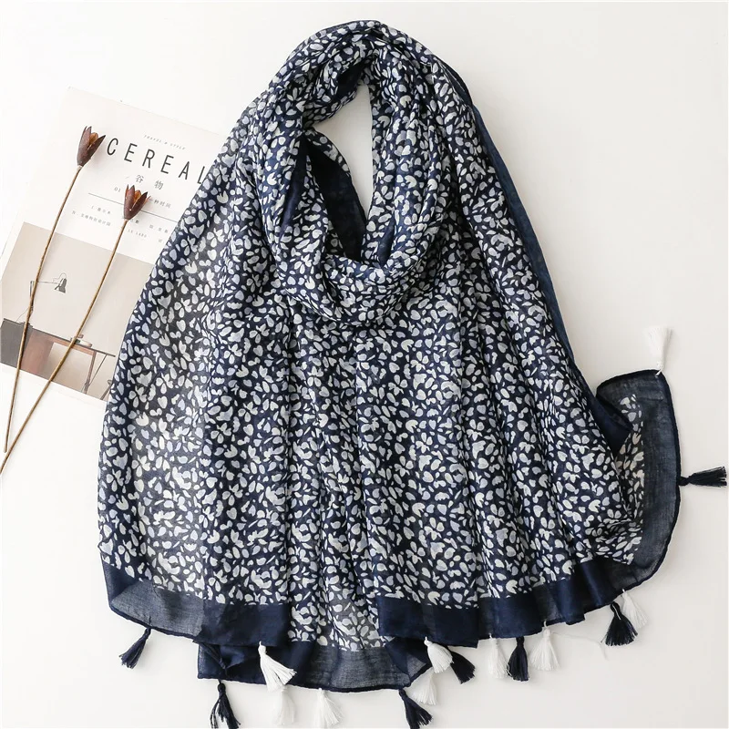 

2024 Newest Women Printed Pattern Scarf Cotton Voile Scarf Shawls