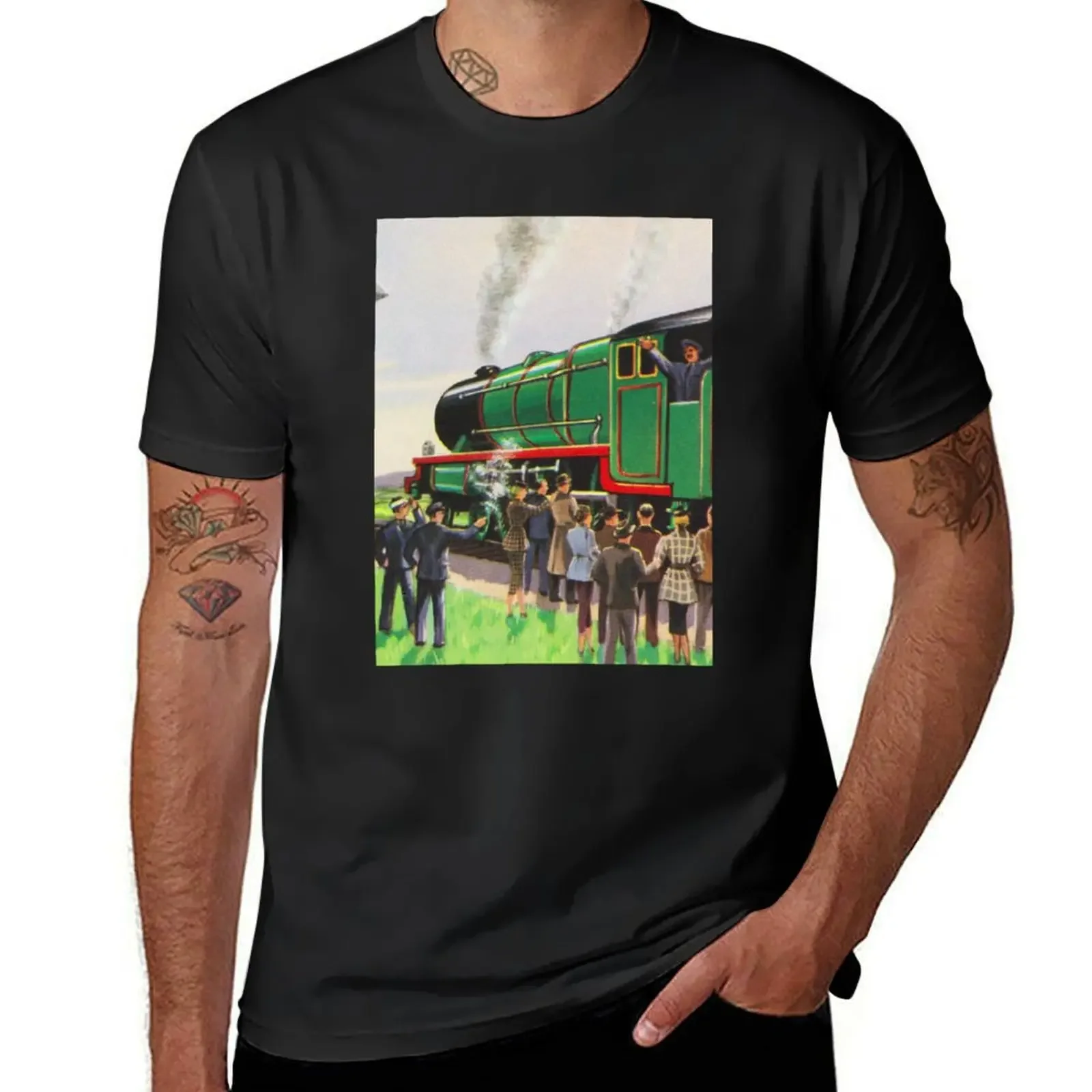 Henry the Green Engine Henry_s Sneeze from The Railway Series T-Shirt graphic tee shirt blacks men t shirt