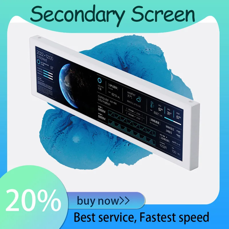 الأصلي الجديد Turing 8.8 بوصة IPS TYPEC حافظة شاشة ثانوية وحدة المعالجة المركزية GPU RAM مراقبة الكمبيوتر USB عرض الهيكل الذكية AIDA مجانية