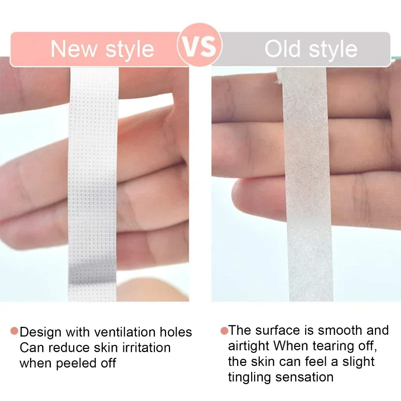 2/3 rolos de fita isolante japonesa para extensão de cílios sem fiapos sob almofadas para os olhos respirável fita não tecida papel remendo de cílios