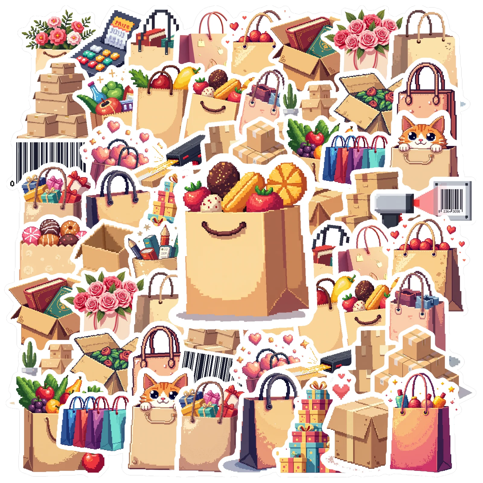 35pcs Decals  Paper-made Shoppingstickers Gift-wrappingstickers Retailstickers for Waterbottle Shoppingbag Giftbox