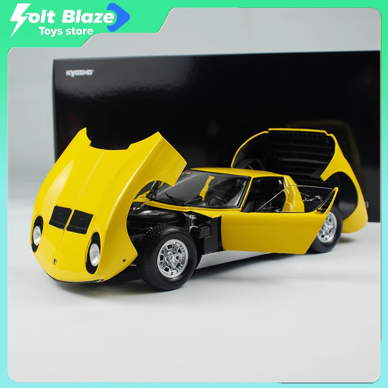 

KYOSHO 1/18 Lamborghini MIURA P 400, желтый литой под давлением, полностью открывающаяся модель автомобиля, имитация дисплея, коллекция автомобилей, подарок для мальчика