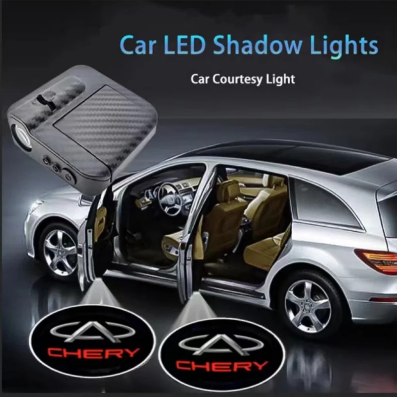 

LED Projector Lamp Car Door Welcome Styling Decor Light For Chery Fulwin Amulet QQ Tiggo 3 5 T11 A1 A3 A5 Pattern Courtesy Light