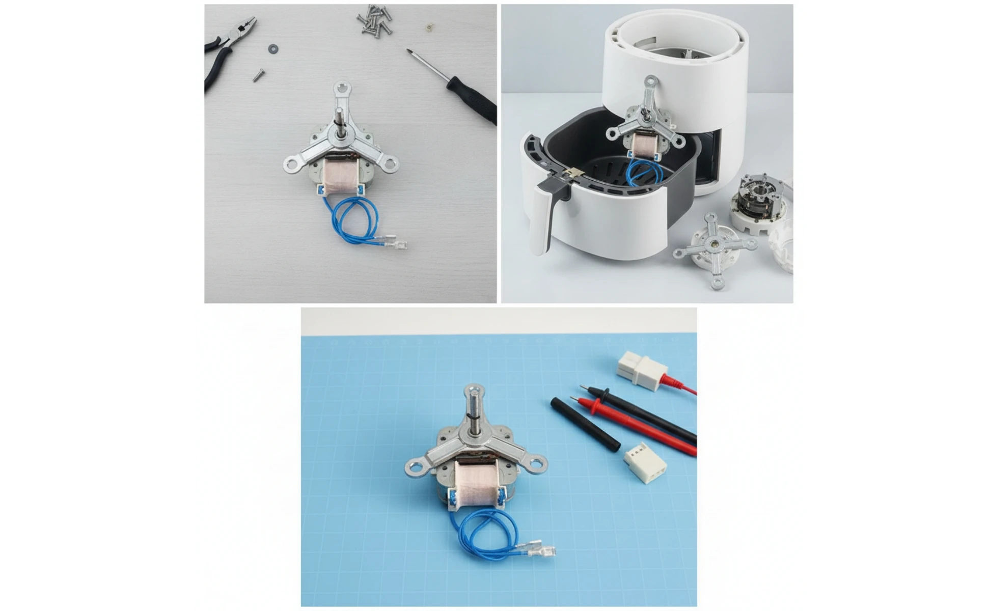 Air Fryer Fan Motor Replacement Part Air Fryer Motor Bracket Wired Compact for DIYers, Workshop