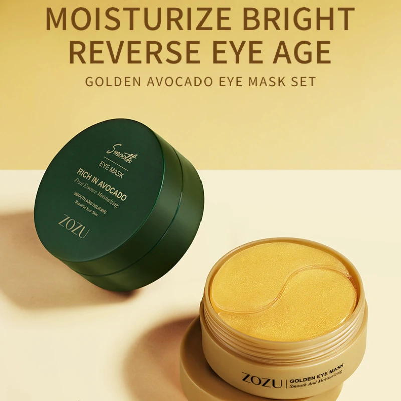 60 قطعة الكولاجين الذهبي الأفوكادو ترطيب قناع عين ترطيب إزالة الهالات السوداء تنعيم العناية ببشرة العين