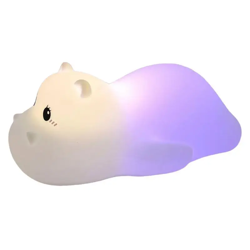 

Animal Night Light LED Hippo Light Cute Silicone Lamp Colorful Rechargeable Touch Lamp Toddler Night Light for Special Occasions