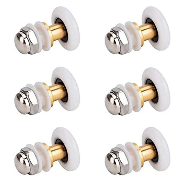 6PCS 27Mm Shower Door Rollers For The Bathroom Glass Sliding Door Pulleys Wheels Ultra-Quiet Shower Glass Door Rollers