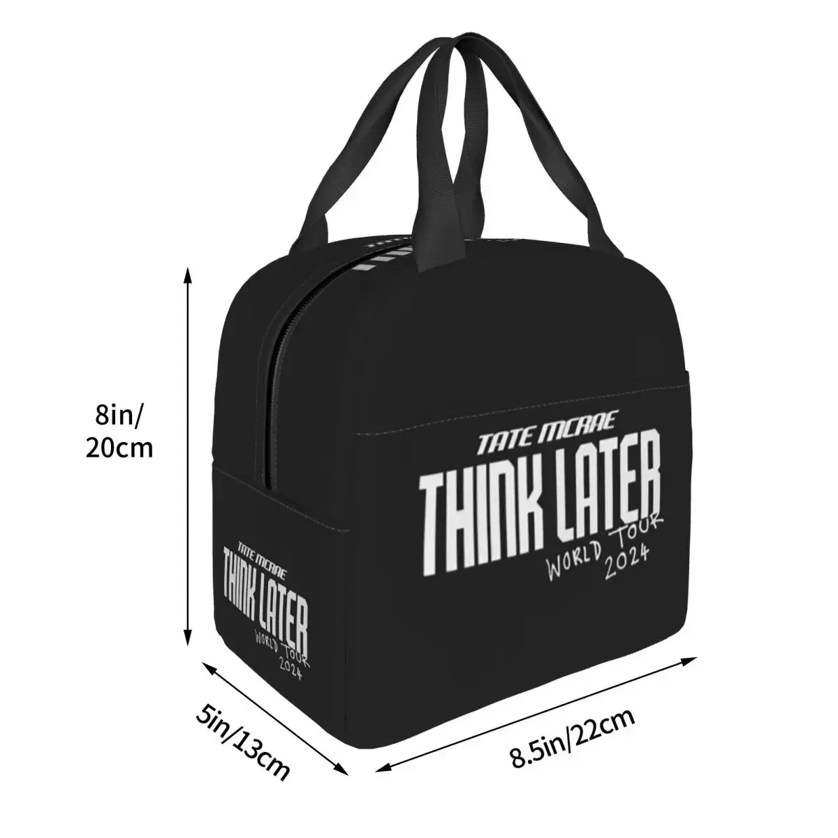Tate Mcrae Think Later World Tour 2024 Insulated Lunch Bag for Women Children Leakproof Food Boxes Thermal Lunch Box Tote